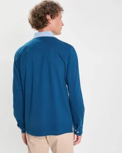 Best Hackett London Polo Regular Fit manches longues bleu