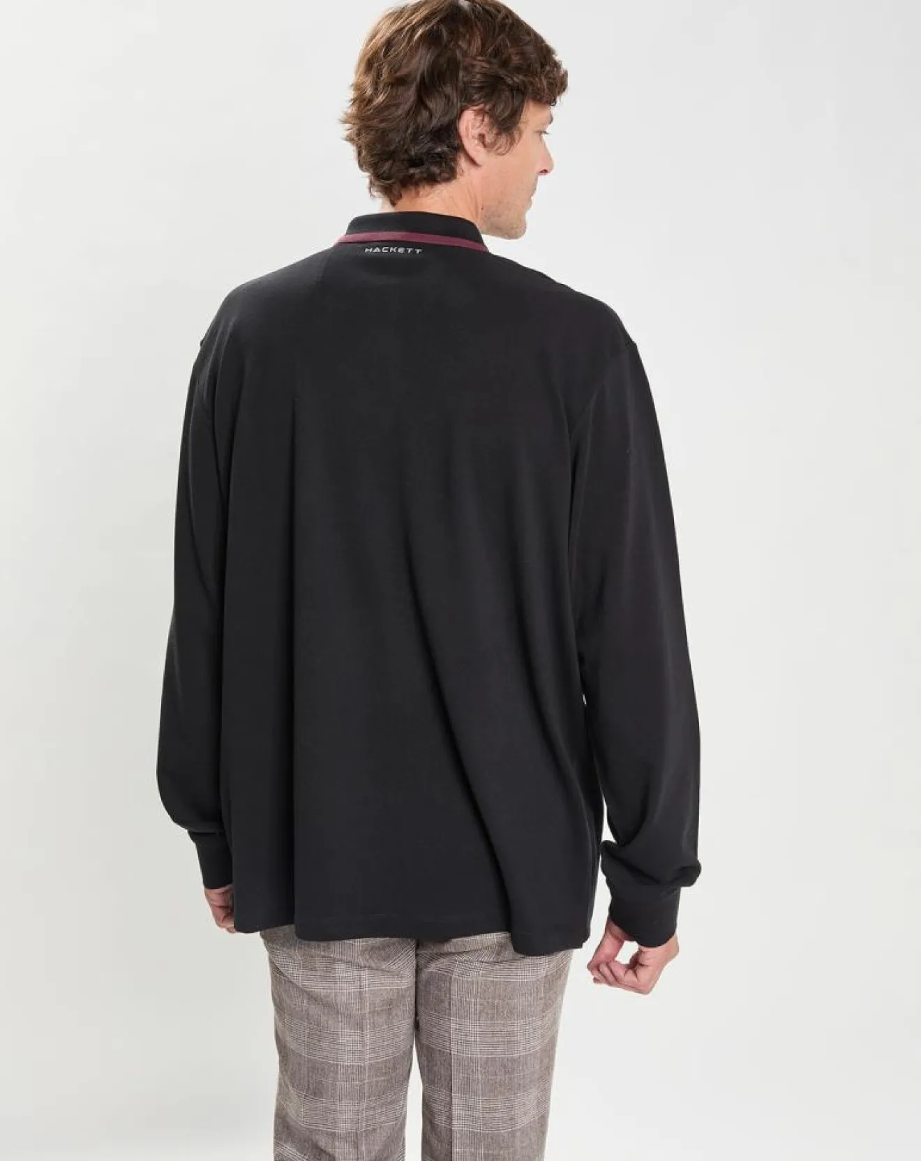 Homme Hackett London Polo Regular Fit manches longues Aston Martin Racing noir