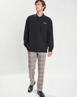 Homme Hackett London Polo Regular Fit manches longues Aston Martin Racing noir