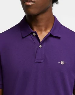 Sale Gant Polo Regular Fit manches courtes uni piqué violet