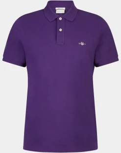 Sale Gant Polo Regular Fit manches courtes uni piqué violet
