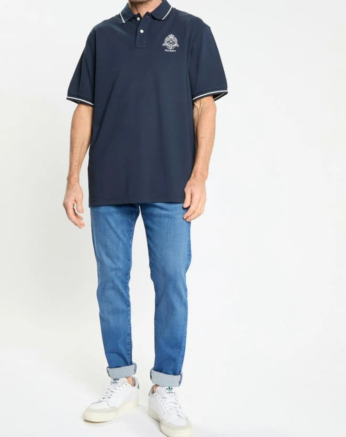 Outlet Hackett London Polo Regular Fit piqué Blason bleu