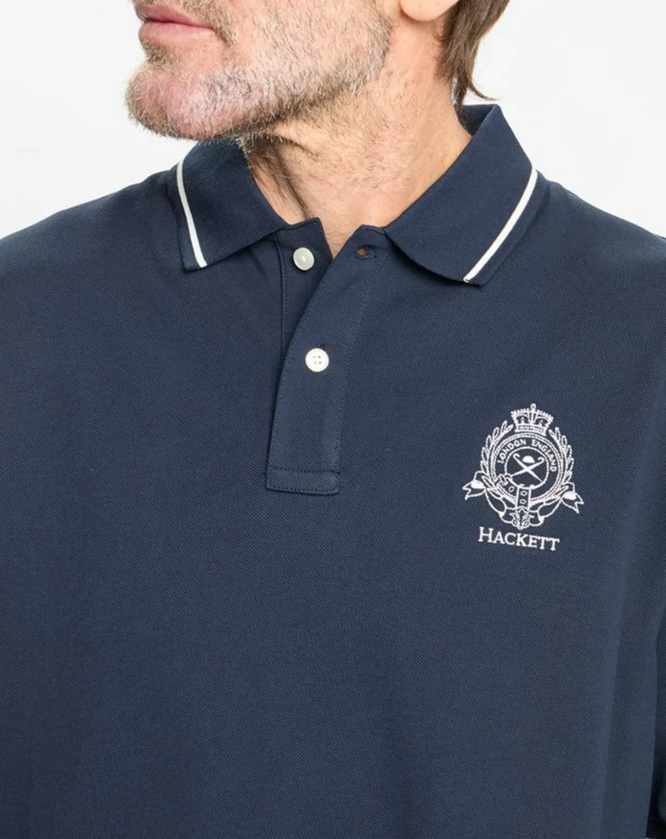 Outlet Hackett London Polo Regular Fit piqué Blason bleu