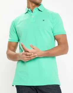 New Hackett London Polo Regular Fit uni piqué vert clair