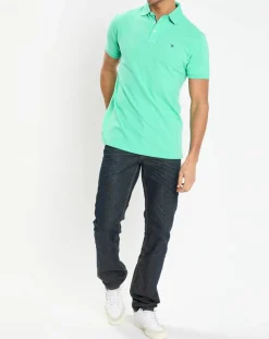 New Hackett London Polo Regular Fit uni piqué vert clair