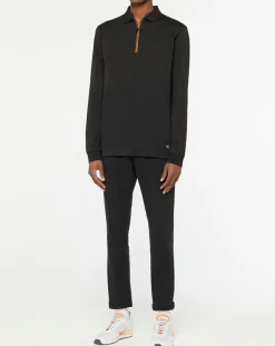 Clearance Hackett London Polo Regular Fit zippé noir