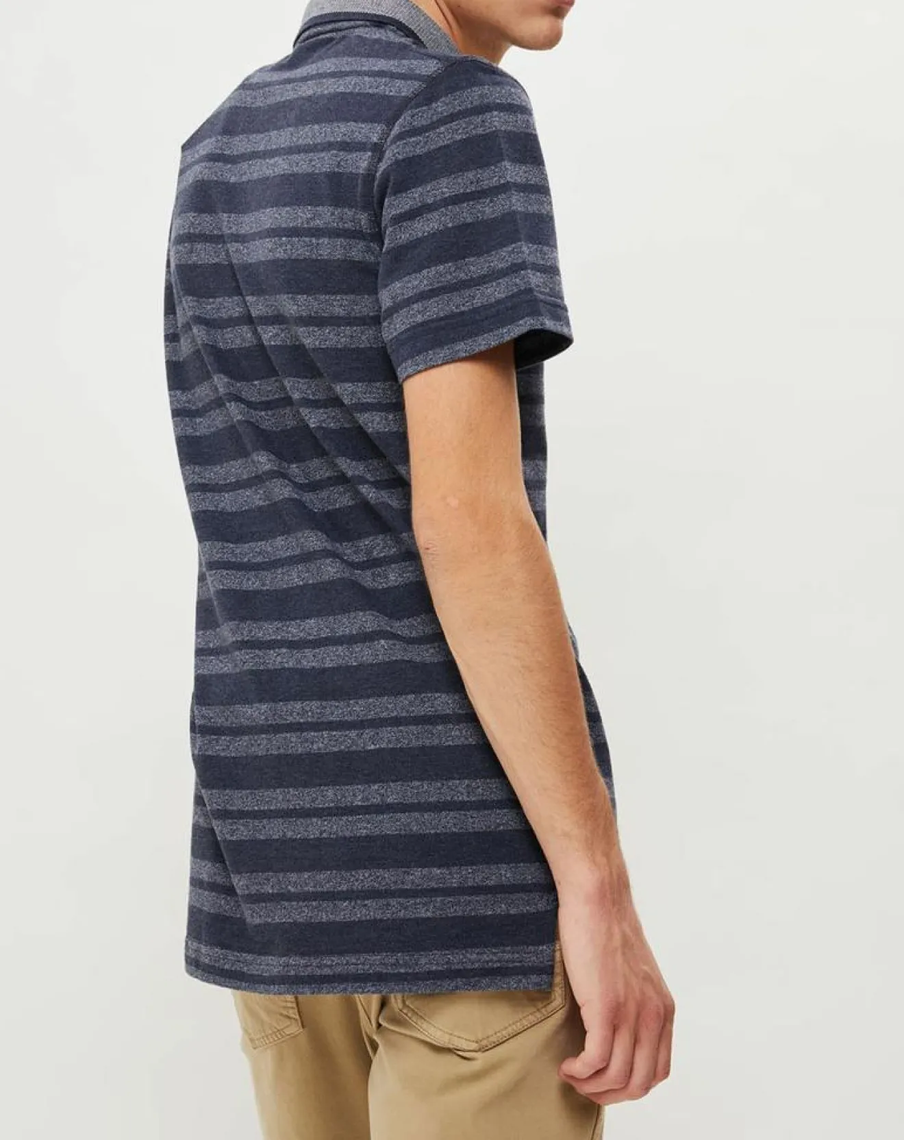 Discount Quiksilver Polo Remember When rayures bleu foncé/bleu gris