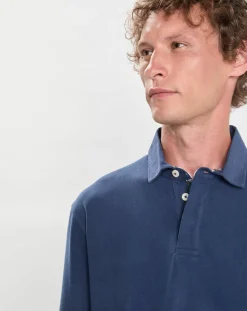 Homme Hackett London Polo Slim Fit en Jersey Rugby bleu