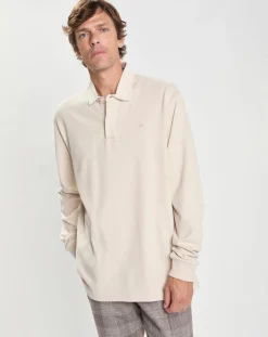 Discount Hackett London Polo Slim Fit en Jersey Rugby écru