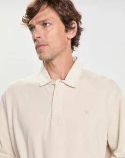Discount Hackett London Polo Slim Fit en Jersey Rugby écru