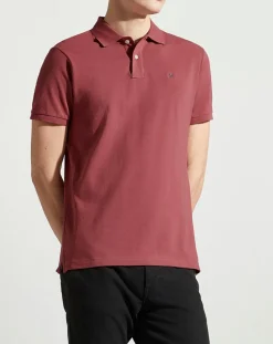 Homme Hackett London Polo Slim Fit manches courtes uni piqué rouge