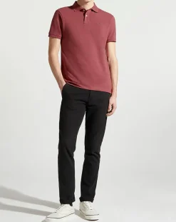 Homme Hackett London Polo Slim Fit manches courtes uni piqué rouge