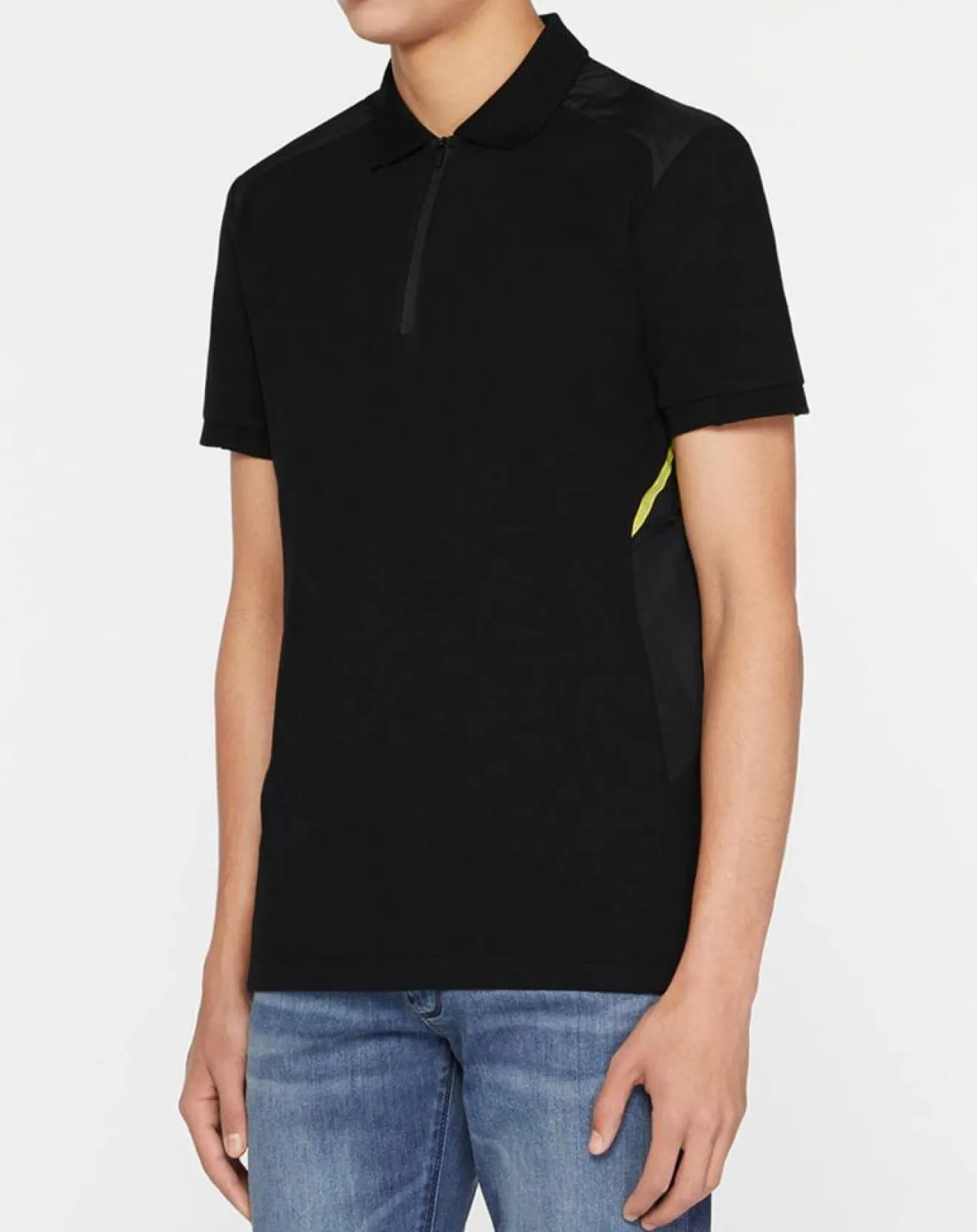 Homme Hackett London Polo Slim Fit zippé Aston Martin Racing body bisoter noir