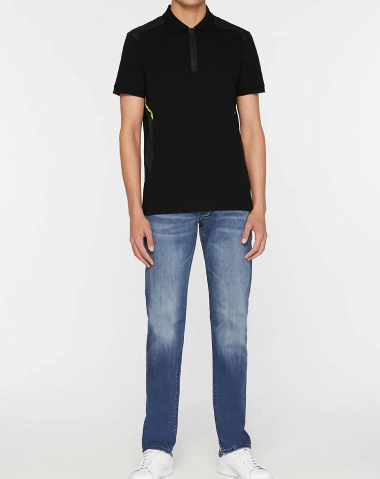 Homme Hackett London Polo Slim Fit zippé Aston Martin Racing body bisoter noir