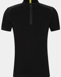 Homme Hackett London Polo Slim Fit zippé Aston Martin Racing body bisoter noir