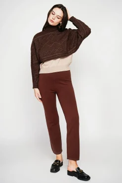 Femme C&Jo Poncho court col roulé café