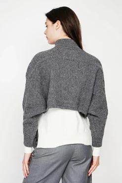 Outlet C&Jo Poncho court col roulé loup