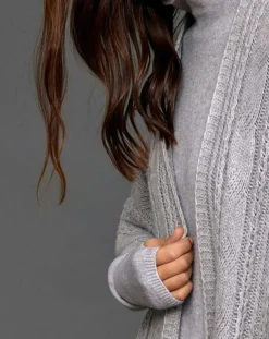 Femme Lauren Vidal Poncho en Laine & Cachemire Roca gris