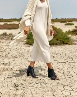 Clearance Lauren Vidal Poncho en Laine & Cachemire Roca crème