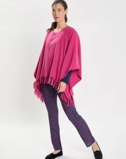 Femme Le Chat Poncho en Laine mélangée Foehn pivoine