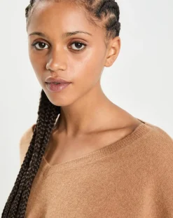 New Cashmere Tribu Poncho large 100% Cachemire col V Emma mocha