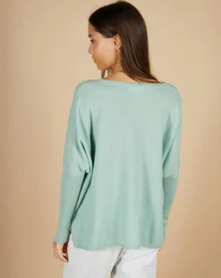 Discount Cashmere Tribu Poncho large 100% Cachemire Emma col V amande