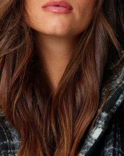 Femme Lauren Vidal Poncho Tylan à carreaux noir