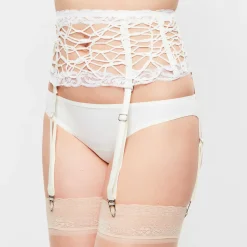 Hot La Perla Porte-jarretelles en Soie mélangée Desert Rose blanc cassé