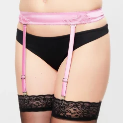 Hot La Perla Porte-jarretelles en Soie mélangée Windflower rose