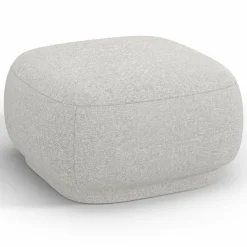 New Mazzini Sofas Pouf Linden Chenille argenté chiné - 65x65x39 cm
