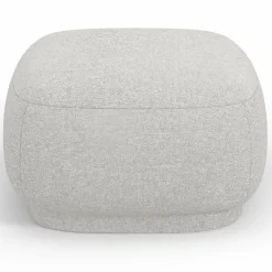 New Mazzini Sofas Pouf Linden Chenille argenté chiné - 65x65x39 cm