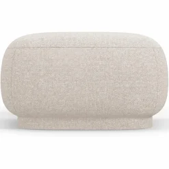 Mazzini Sofas Pouf Linden Chenille beige - 65x65x39 cm