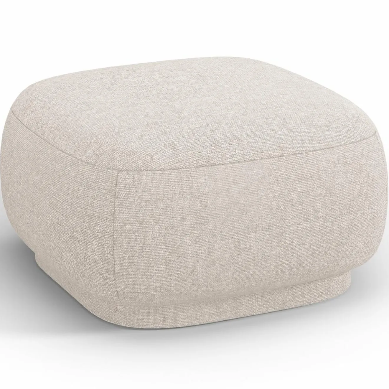 Mazzini Sofas Pouf Linden Chenille beige - 65x65x39 cm
