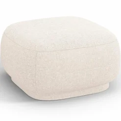 Online Mazzini Sofas Pouf Linden Chenille beige clair - 65x65x39 cm
