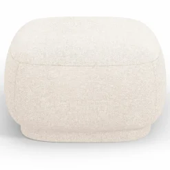 Online Mazzini Sofas Pouf Linden Chenille beige clair - 65x65x39 cm