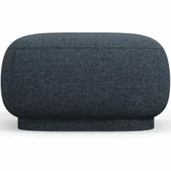 Outlet Mazzini Sofas Pouf Linden Chenille bleu - 65x65x39 cm