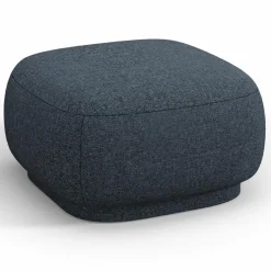 Outlet Mazzini Sofas Pouf Linden Chenille bleu - 65x65x39 cm