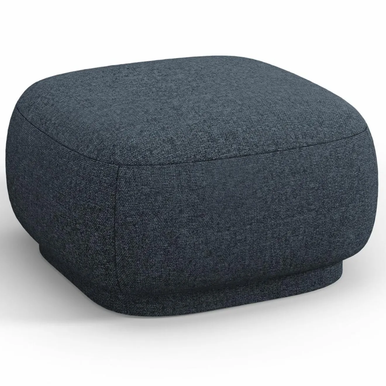 Outlet Mazzini Sofas Pouf Linden Chenille bleu - 65x65x39 cm