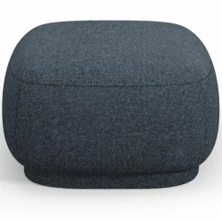 Outlet Mazzini Sofas Pouf Linden Chenille bleu - 65x65x39 cm