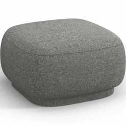 Mazzini Sofas Pouf Linden Chenille gris foncé - 65x65x39 cm