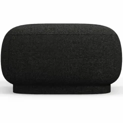 Mazzini Sofas Pouf Linden Chenille noir - 65x65x39 cm