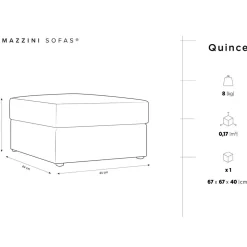 Online Mazzini Sofas Pouf Quince bleu - 64x64x37 cm