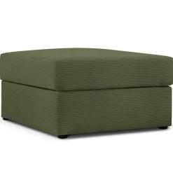 Mazzini Sofas Pouf Quince Velours côtelé vert - 64x64x37 cm