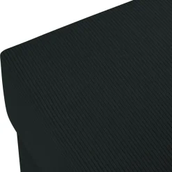 Mazzini Sofas Pouf Quince Velours côtelé noir - 64x64x37 cm