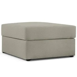 Sale Mazzini Sofas Pouf Quince Velours côtelé gris clair - 64x64x37 cm
