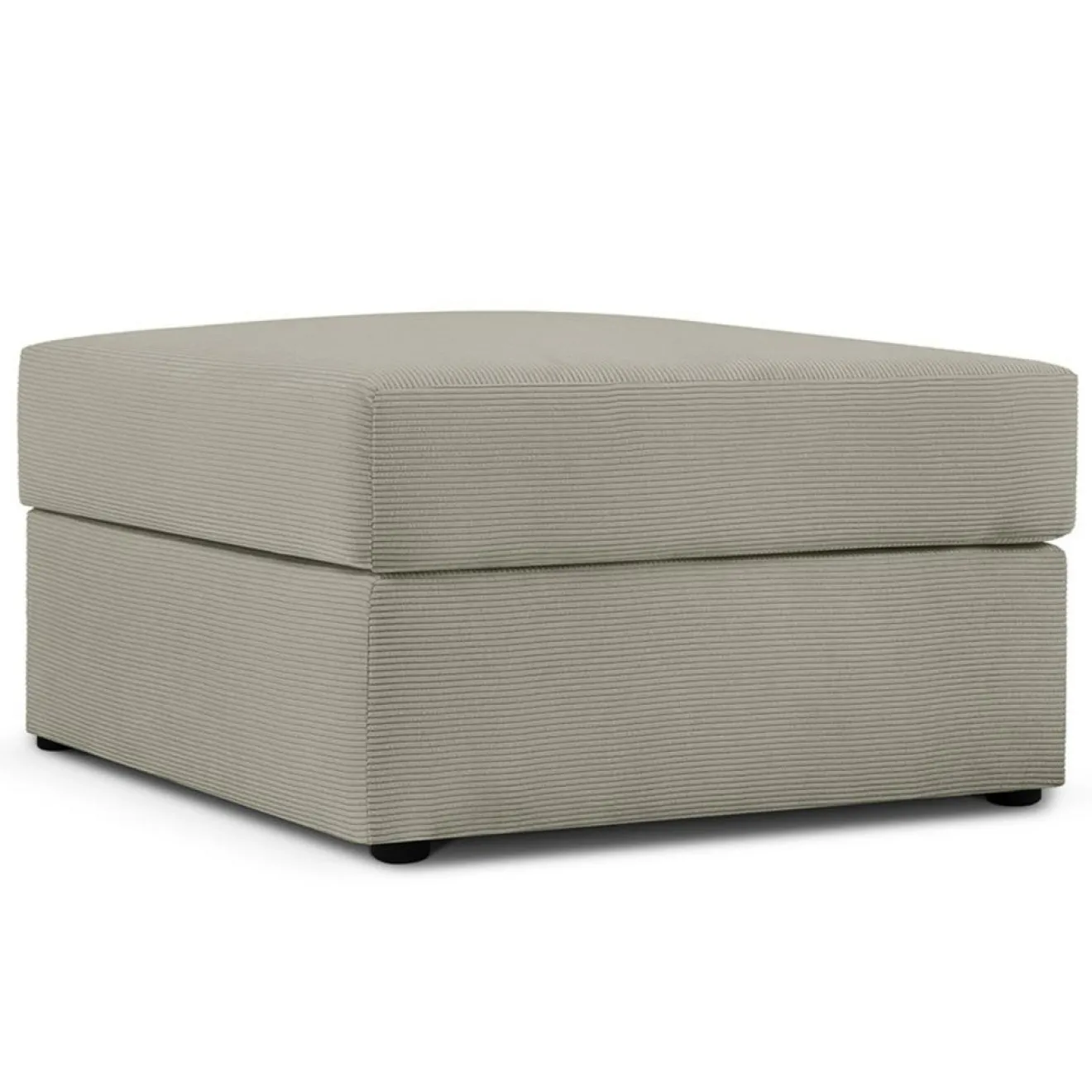 Sale Mazzini Sofas Pouf Quince Velours côtelé gris clair - 64x64x37 cm