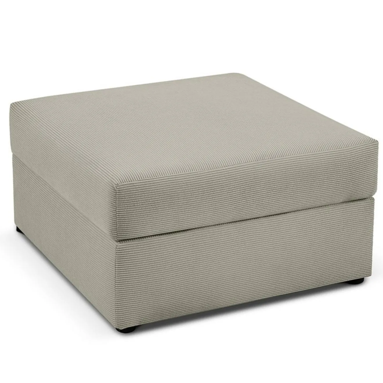 Sale Mazzini Sofas Pouf Quince Velours côtelé gris clair - 64x64x37 cm