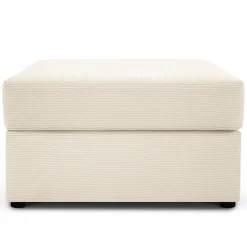 Discount Mazzini Sofas Pouf Quince Velours côtelé beige clair - 64x64x37 cm