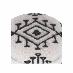 Bois & Chiffons Pouf tribal 55 cm de haut Acacia M&M offer Gris argent - 40x40x55 cm