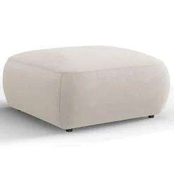 Mazzini Sofas Pouf Velours Jasmin beige - 75x75x36 cm
